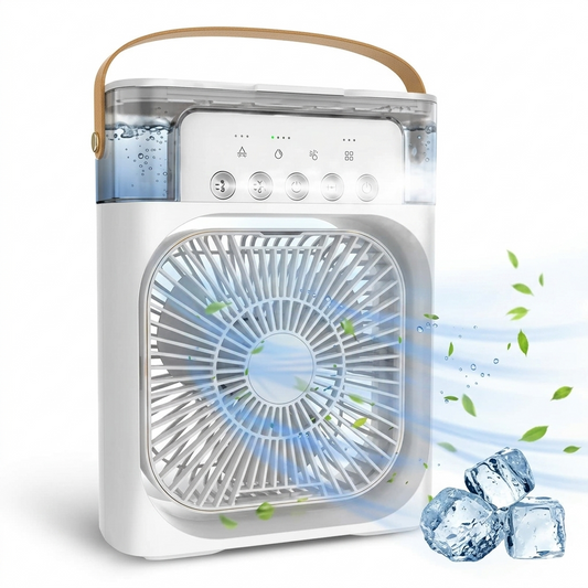 Mini Ventilador y Humidificador Portátil 3 en 1